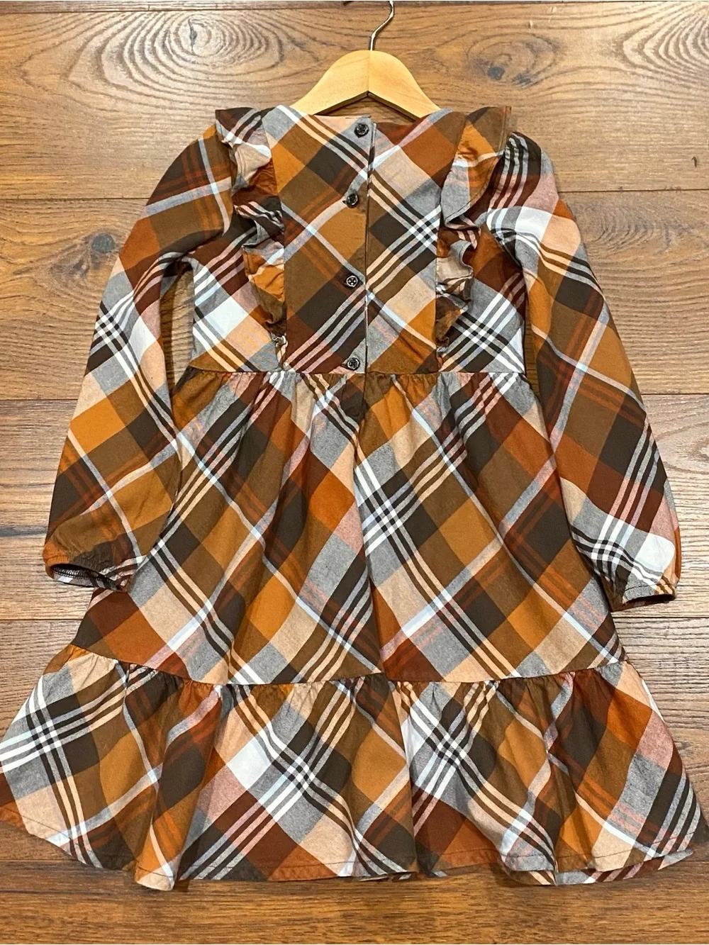 Gymboree Girl’s ‘Montana Mountain’ Brown Plaid Dress and Cowboy Hat Size 6